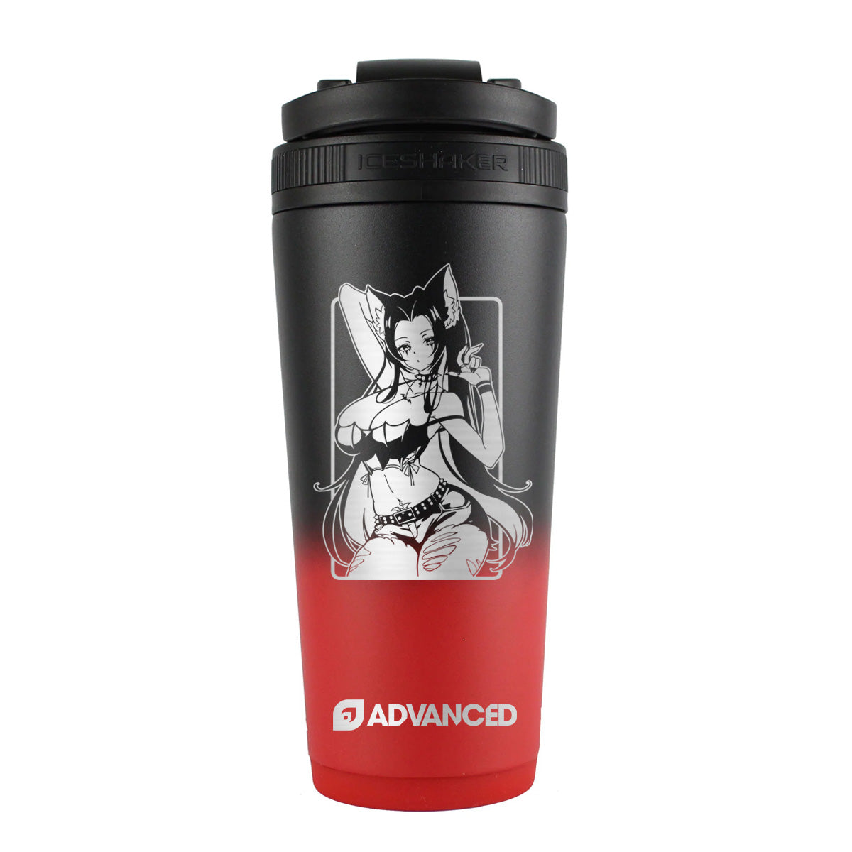 VampyKinz V2 Custom 26oz Ice Shaker - Red Black Ombre