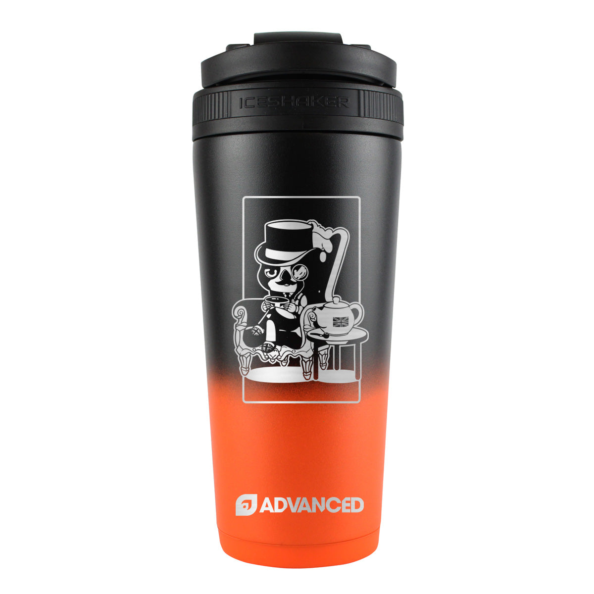 SlothsHere Custom 26oz Ice Shaker - Orange Black Ombre