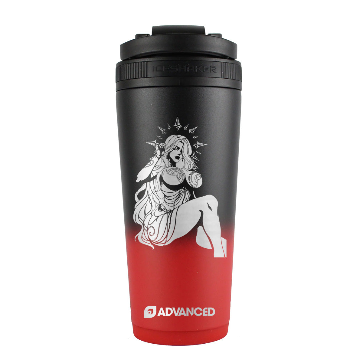 Goddess Reverie Custom 26oz Ice Shaker - Red Black Ombre