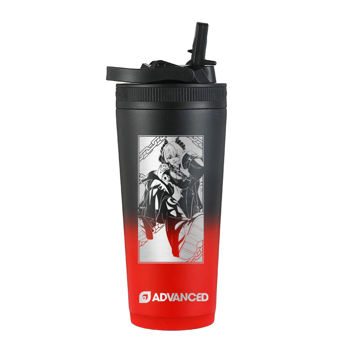 Vexmlk Custom 26oz Sport Bottle - Red Black Ombre