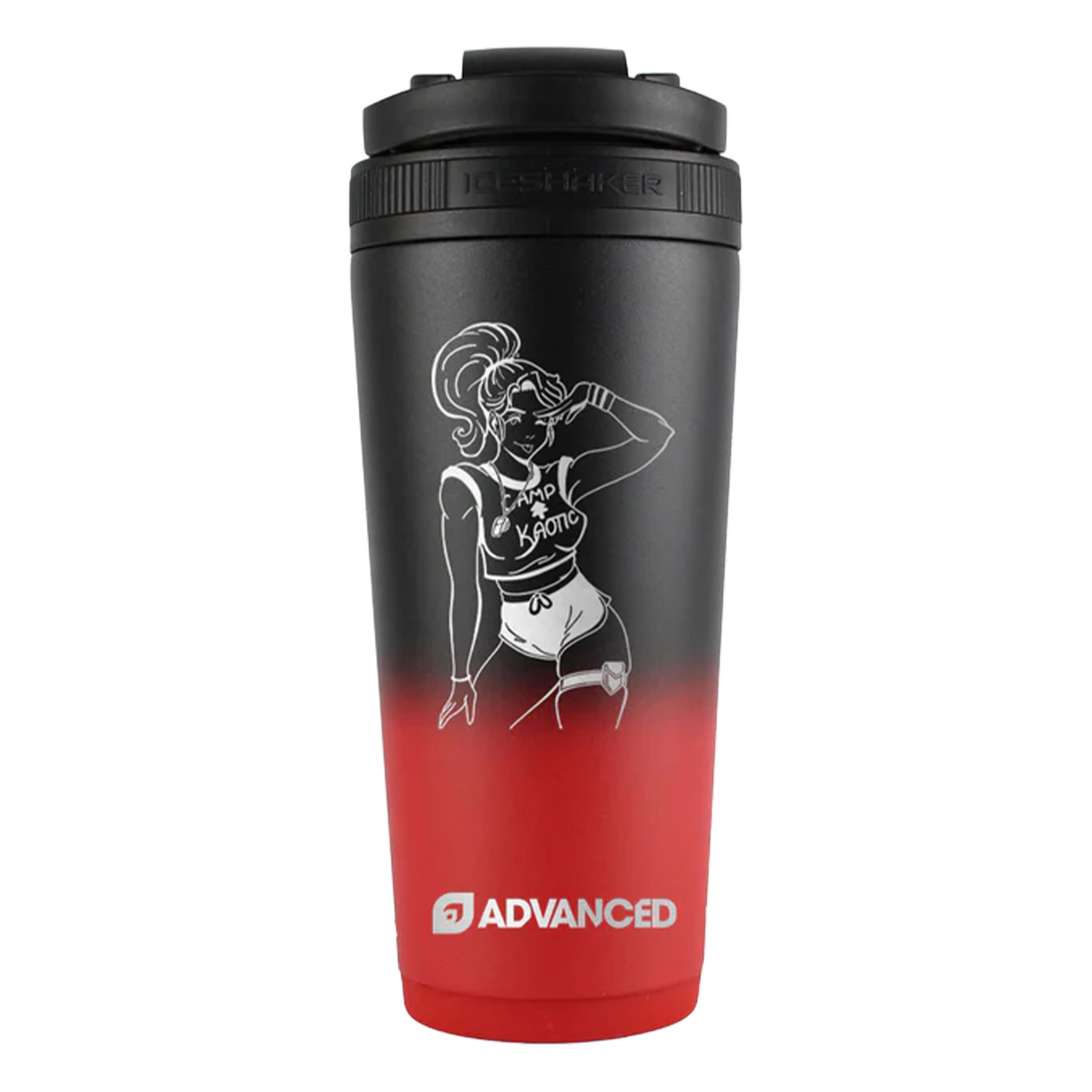 Kaoticleigh Custom 26oz Ice Shaker - Red Black Ombre