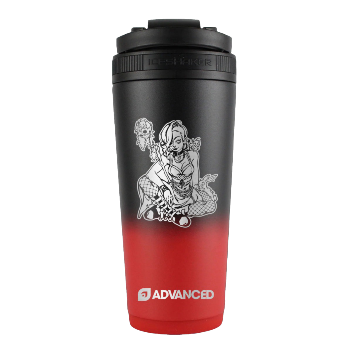 RinVixen x ADVANCED Premium 26oz Ice Shaker - Red Black Ombre