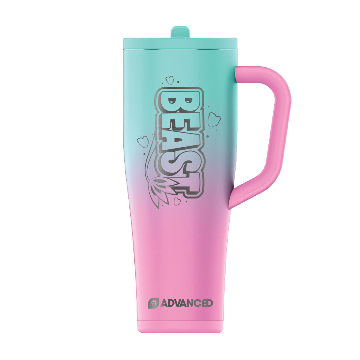 Beast's Custom 40oz Legend Series Ice Shaker - Pink Mint Ombre