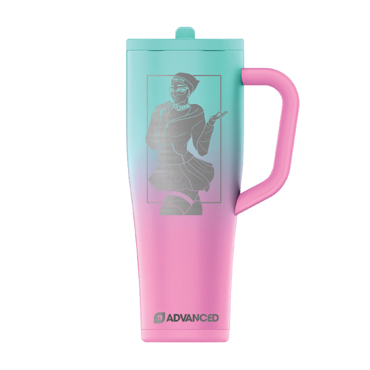 Riot Custom 40oz Legend Series Ice Shaker - Pink Mint Ombre