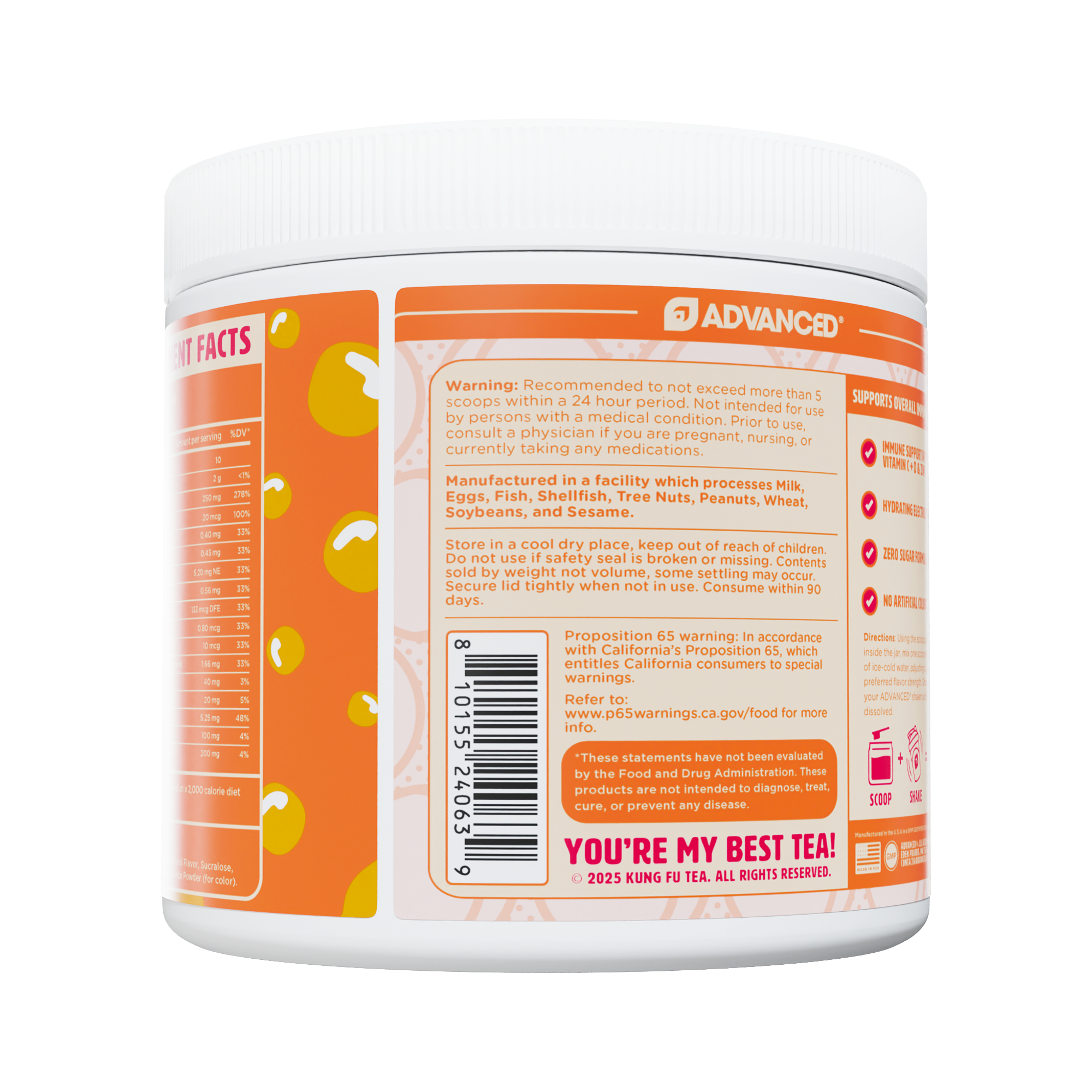 Immunity+ Hydration Kung Fu Tea Peach Oolong Tea