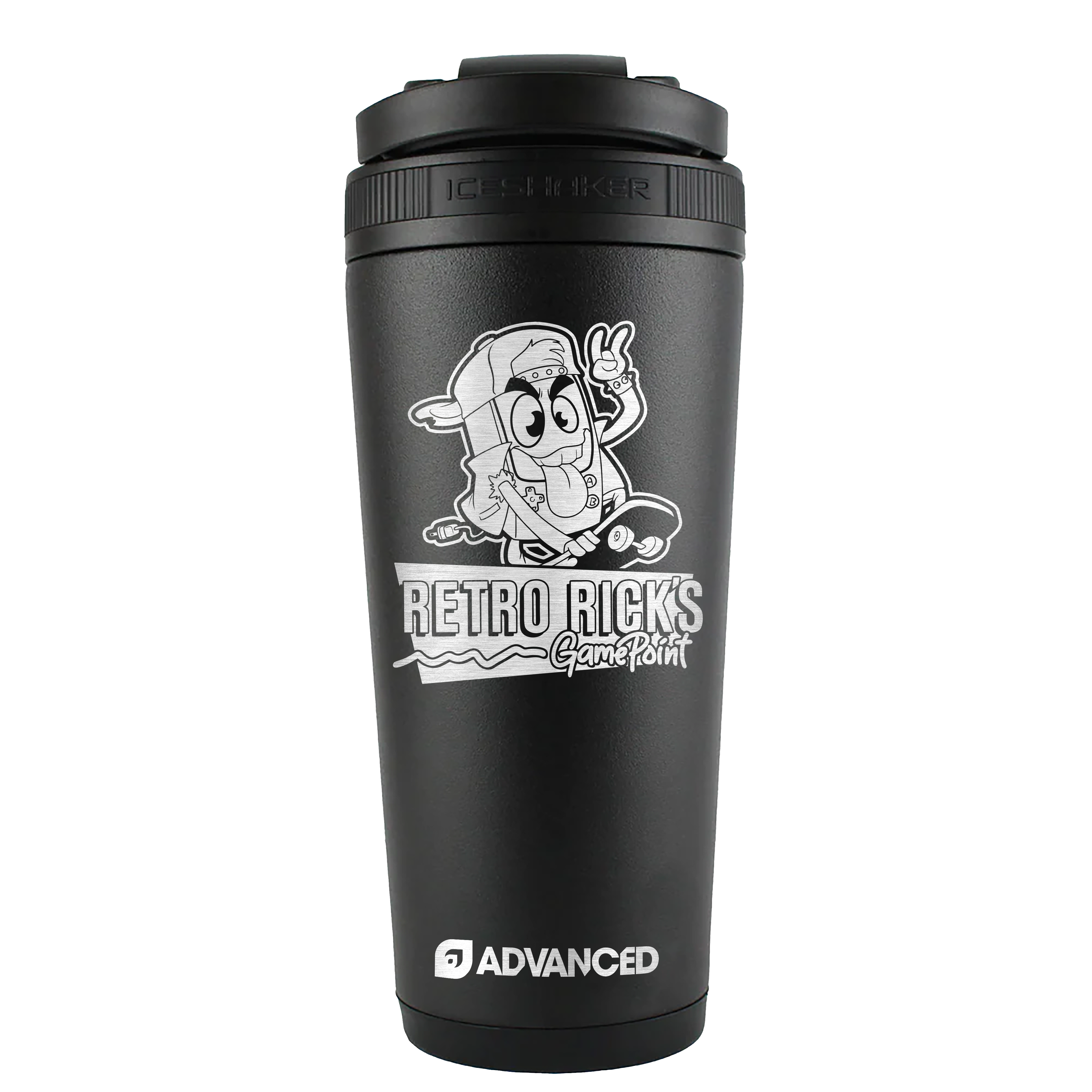 Retro Rick's Custom 26oz Ice Shaker - Black