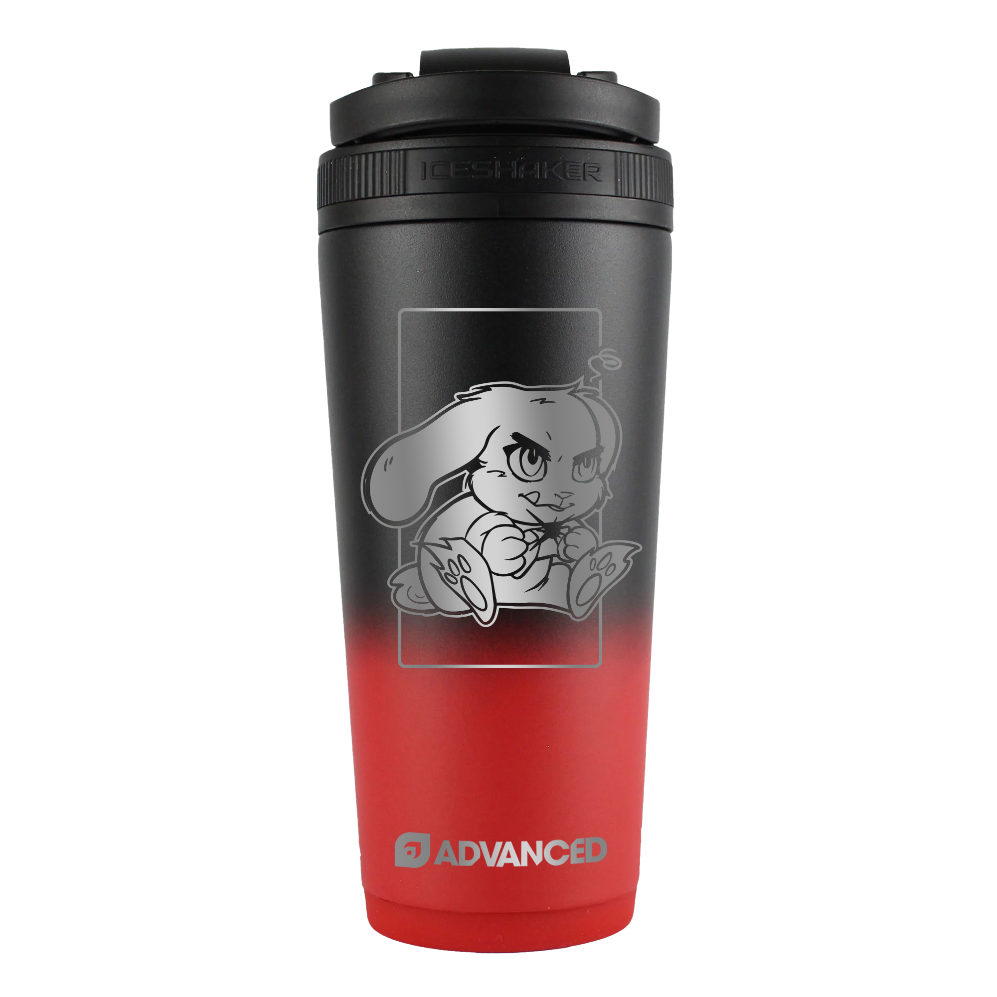 ChrispyGameplay Custom 26oz Ice Shaker - Red Black Ombre