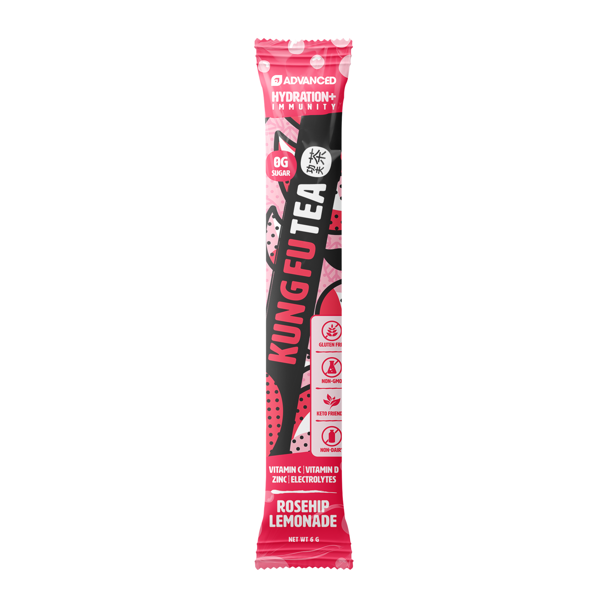 Immunity+ Hydration Kung Fu Tea Rosehip Lemonade Stick Packs