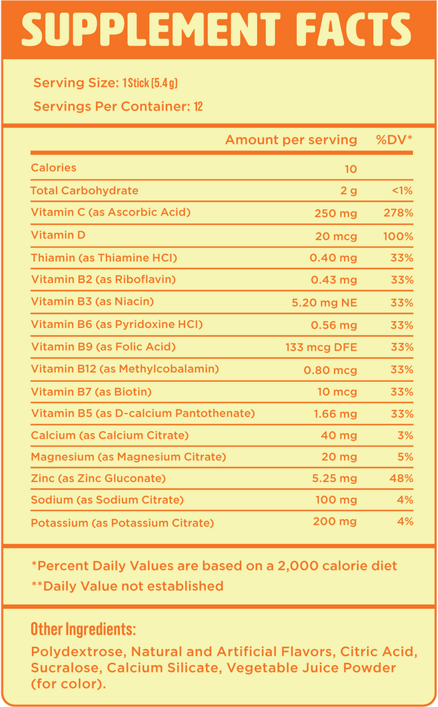 Immunity+ Hydration Kung Fu Tea Sunshine Pineapple Tea Stick Packs