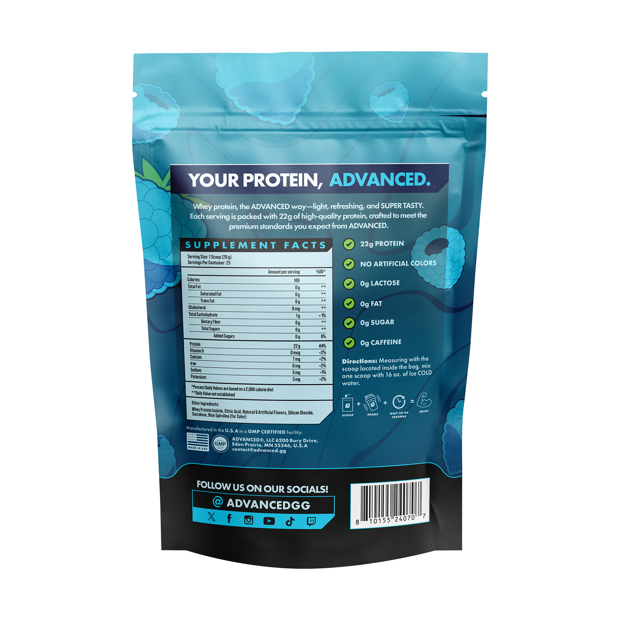 Clear Whey Isolate Protein - Blue Razz