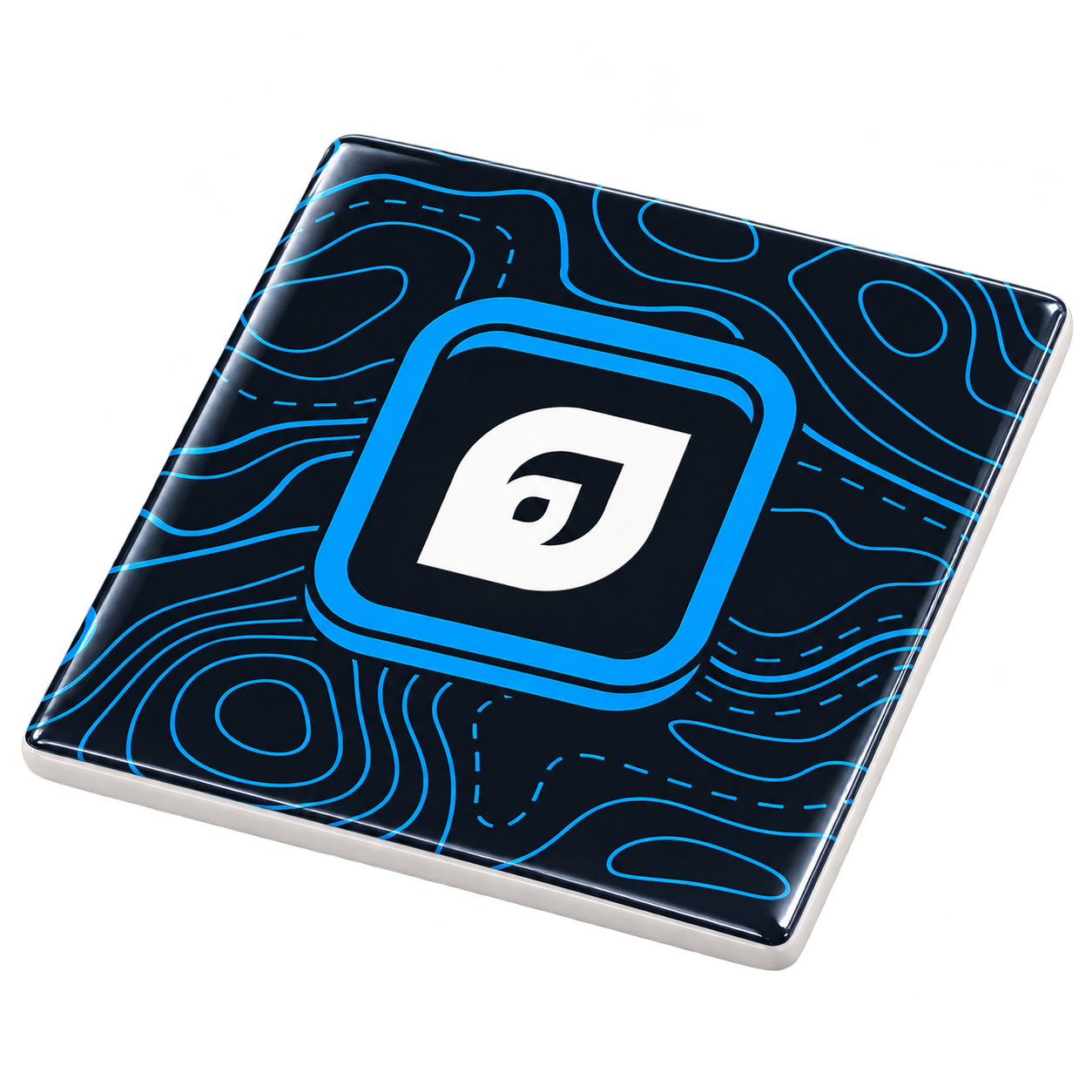 ADVANCED Topography Ceramic Coaster (Blue)