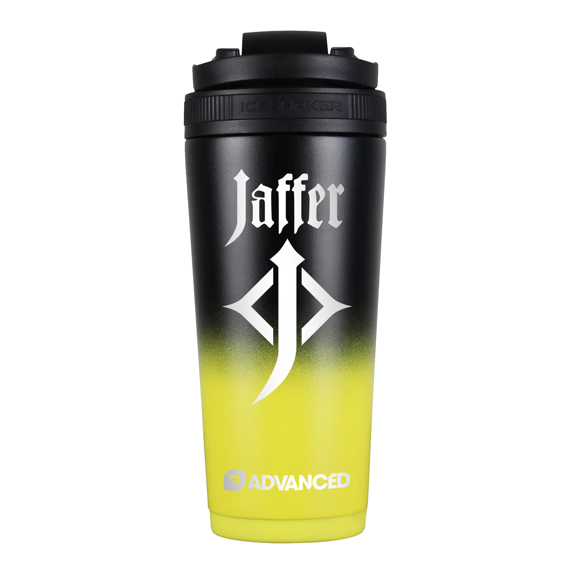 Jaffer Custom 26oz Ice Shaker - Yellow Black Ombre