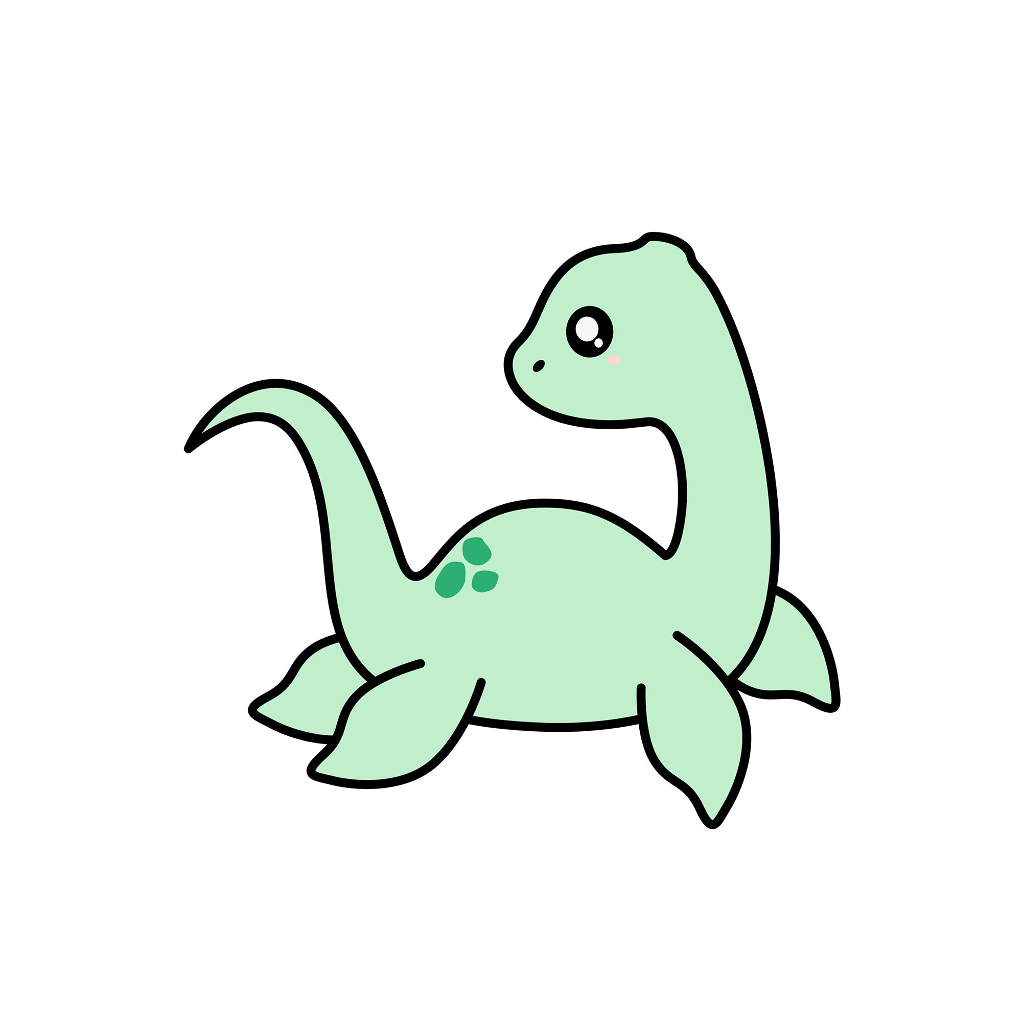 Nessie Sticker Looking Back