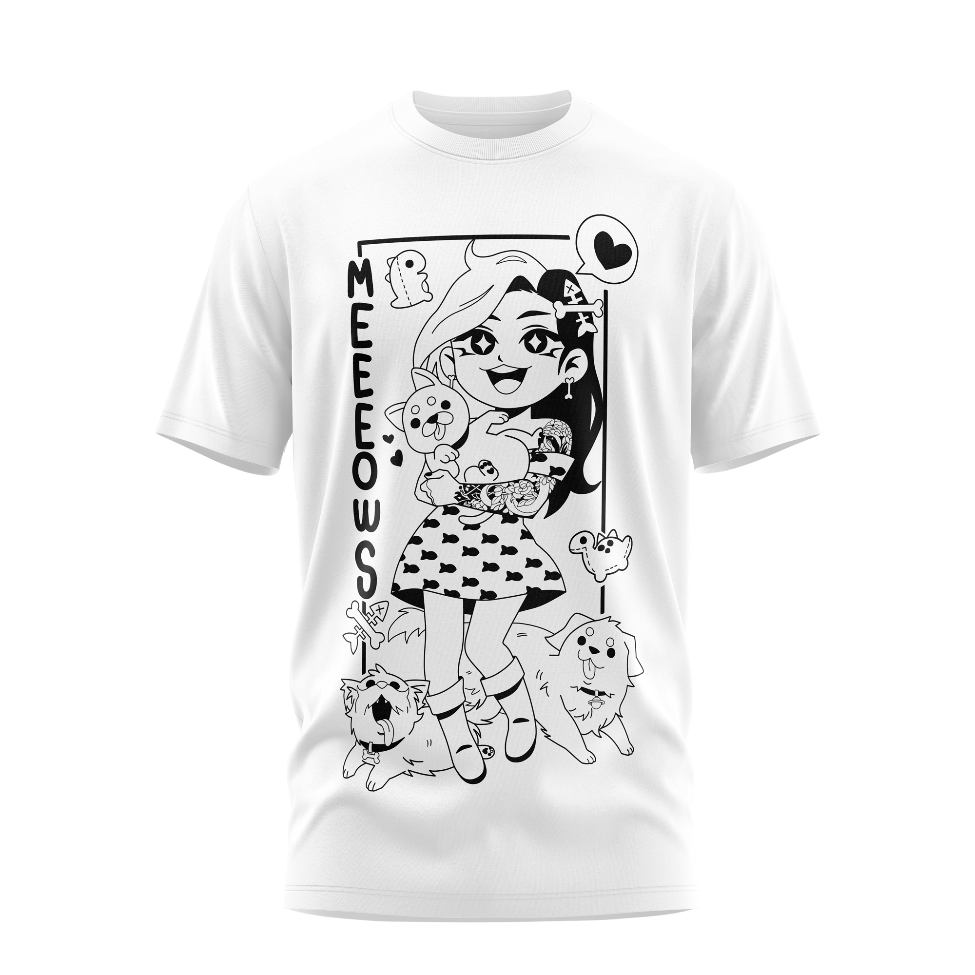 Meeeows Tee - White