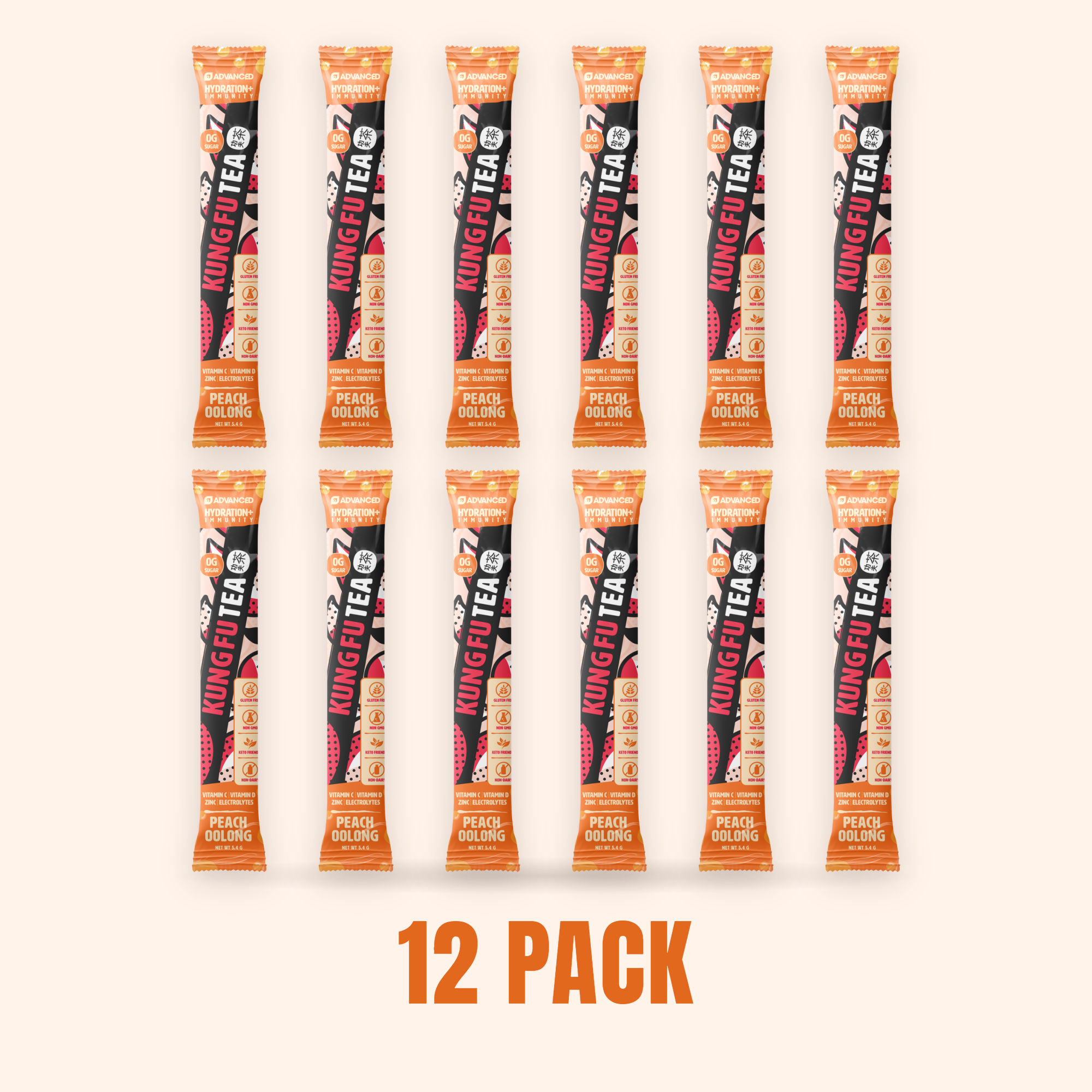 Kung Fu Tea Peach Oolong - 12 Stick Packs