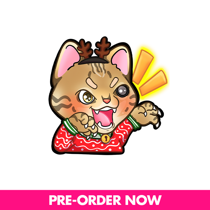 MissRae's Christmas Cat Raw Sticker
