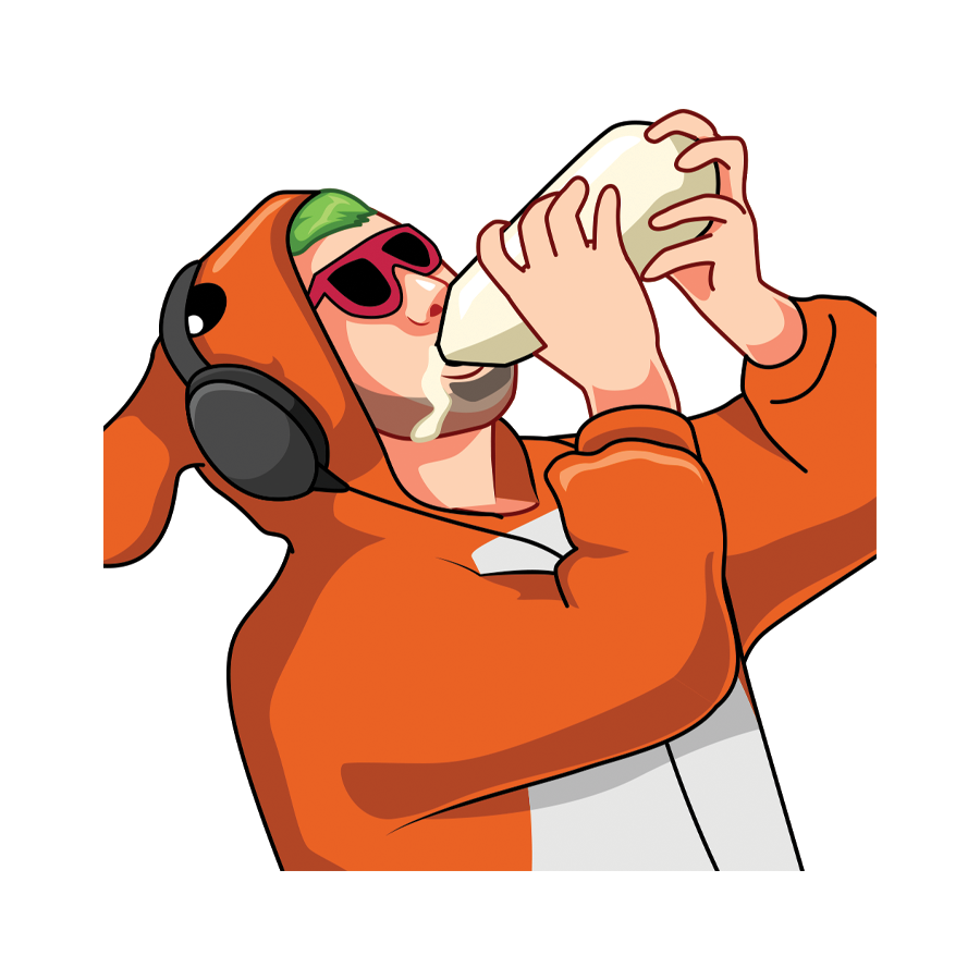 Shrouded Gaming Milk Drink Sticker