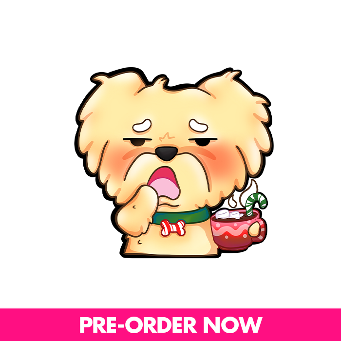 MissRae's Christmas Sleepy Dog Sticker