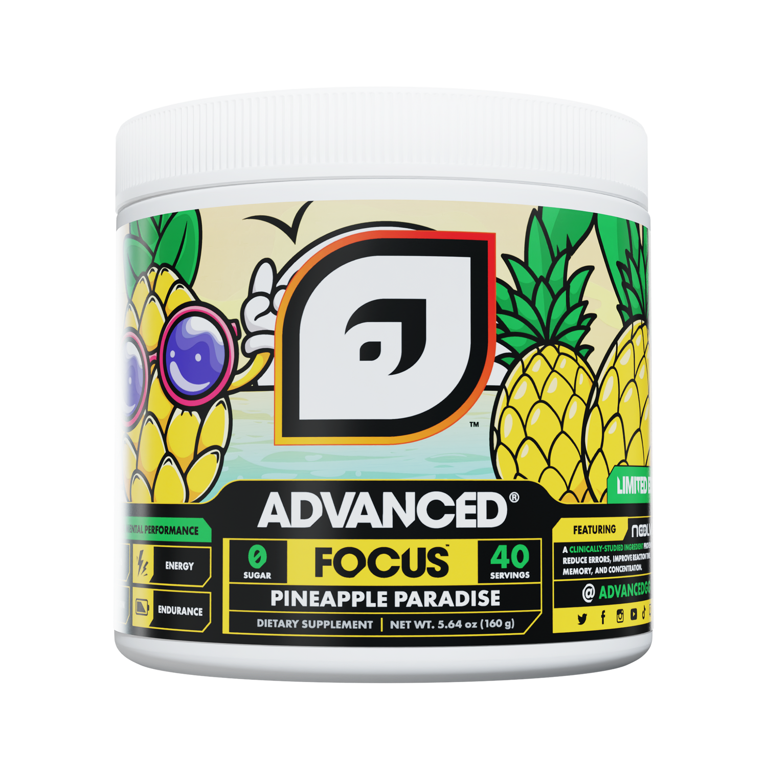 ADVANCED FOCUS Pineapple Paradise jar next to the G Fuel and Gamer Supps comparison