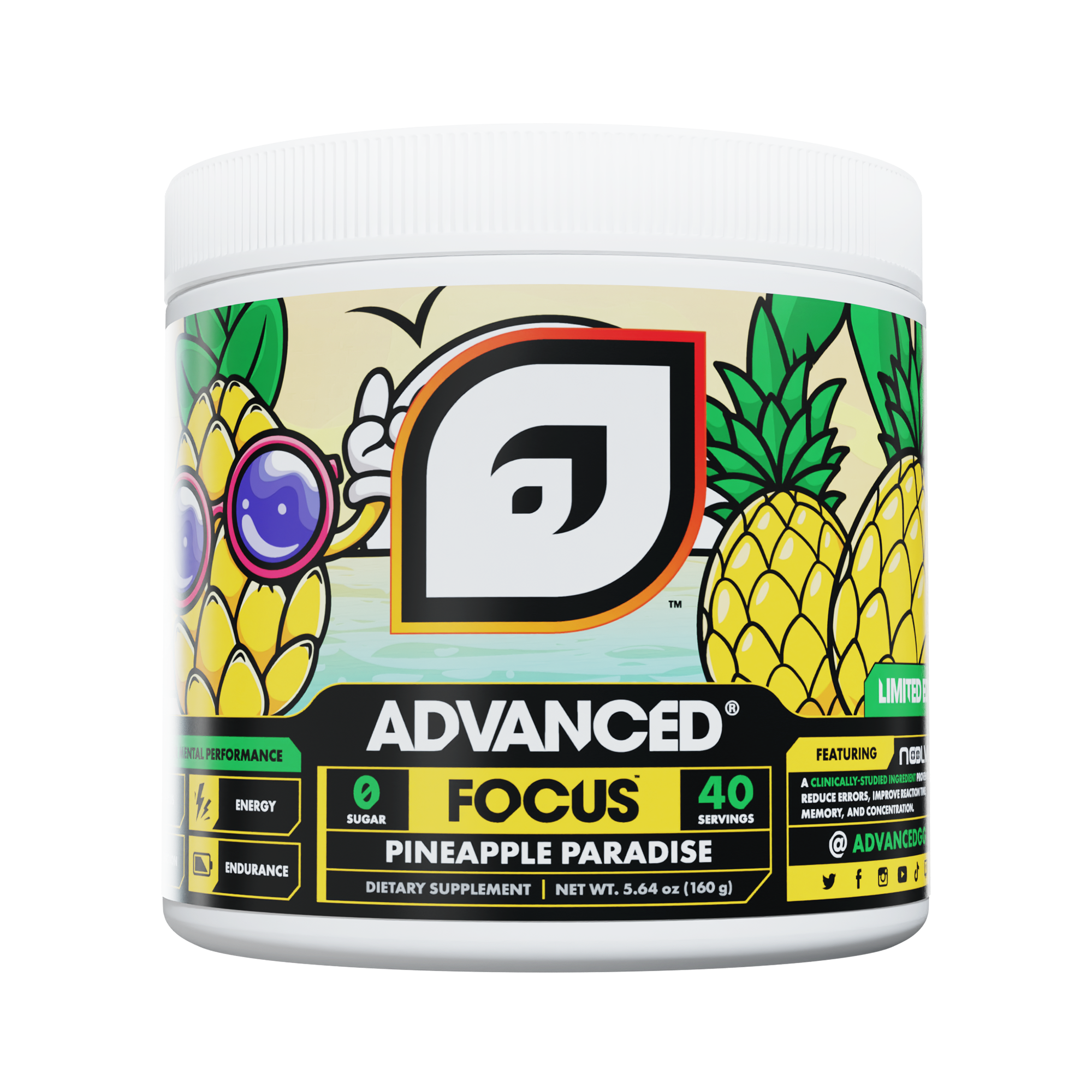 ADVANCED FOCUS Pineapple Paradise jar next to the G Fuel and Gamer Supps comparison