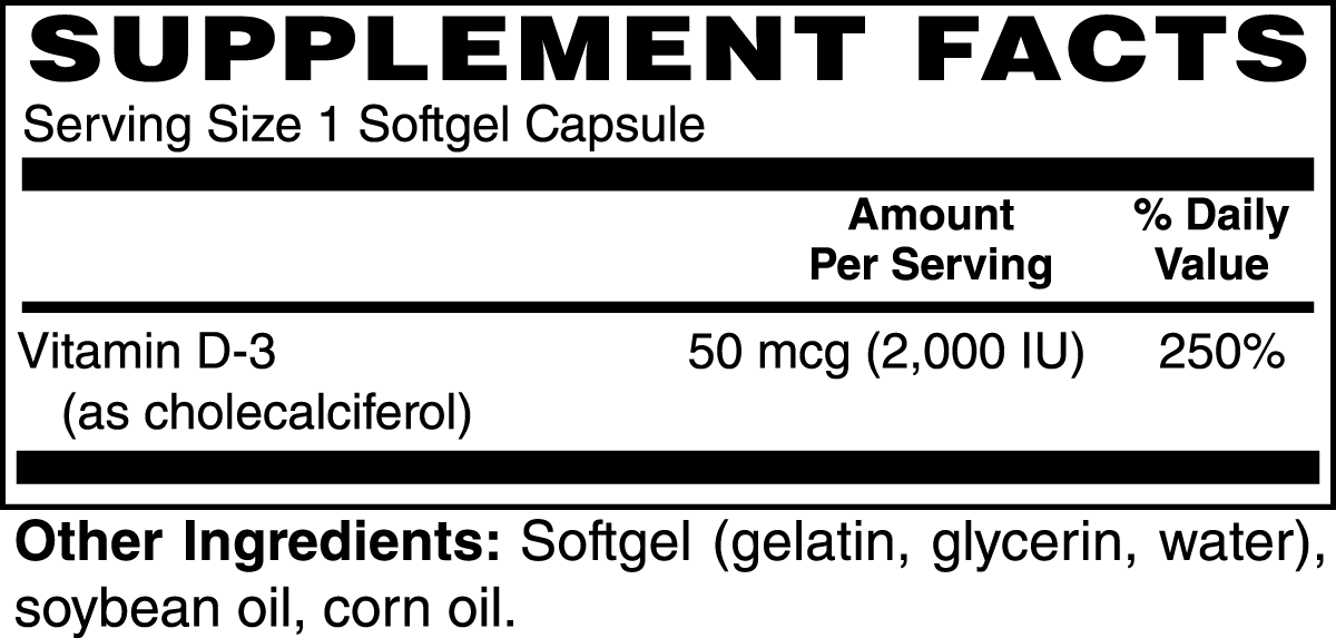 Boost - Vitamin D3 2,000 IU Softgels