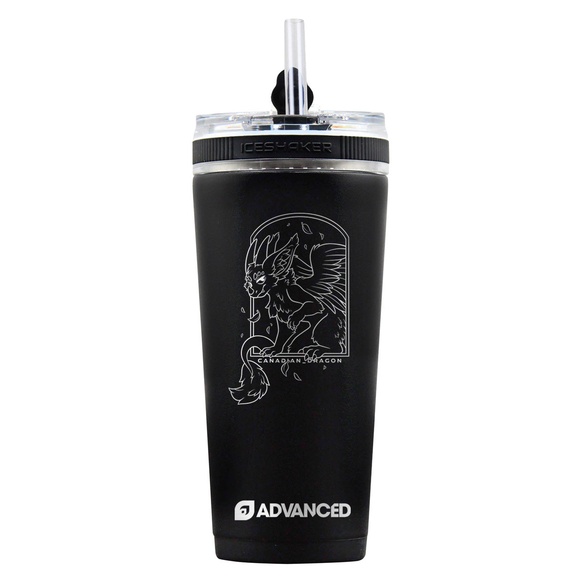 Canadian Dragon 1.0 Custom 26oz Flex Bottle - Black