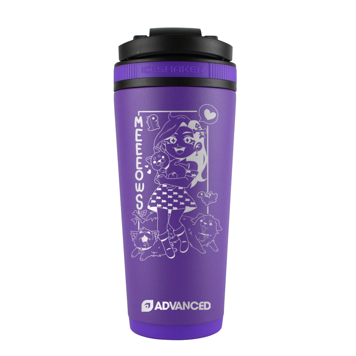 Meeeows Custom 26oz Ice Shaker - Purple