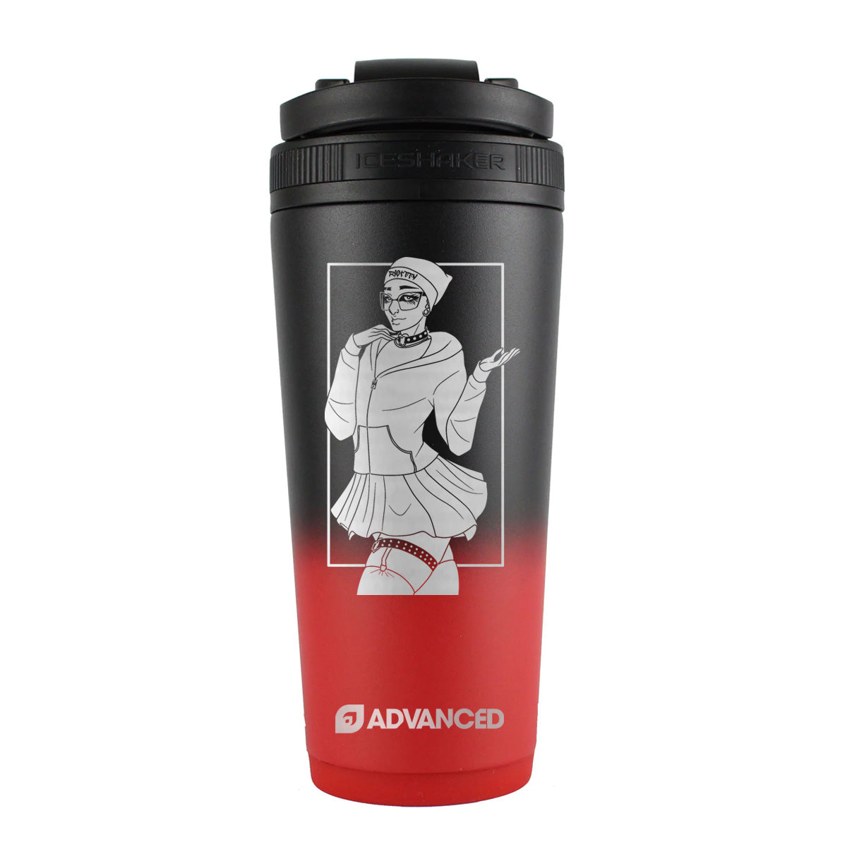 Riot 26oz Ice Shaker - Red Black Ombre