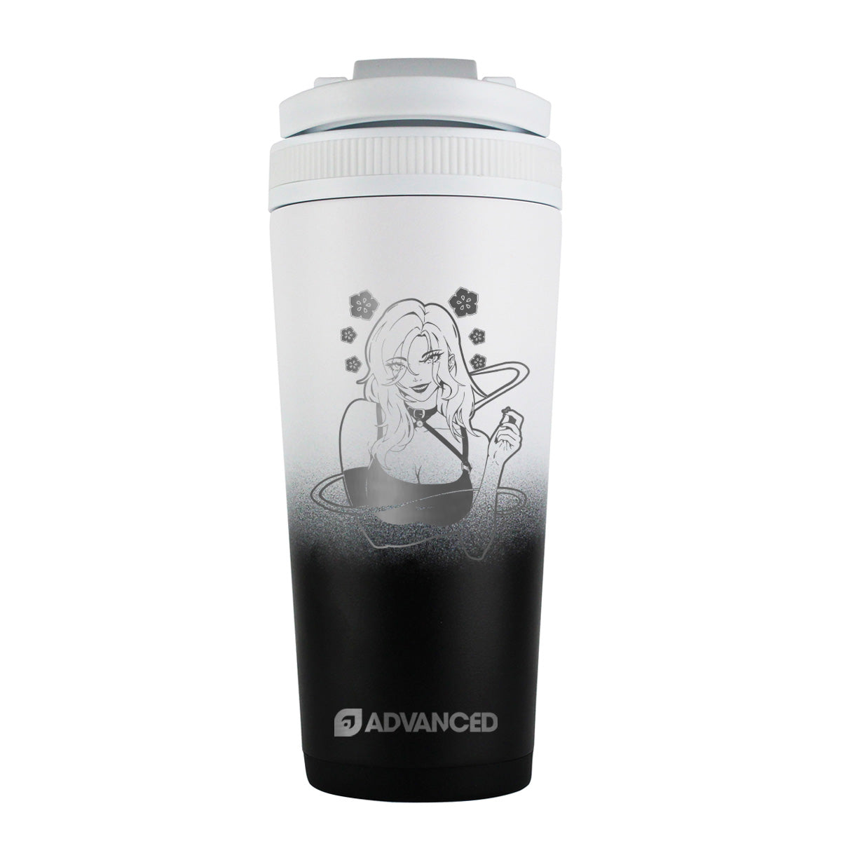 Zystara 26oz Ice Shaker - Black White Ombre