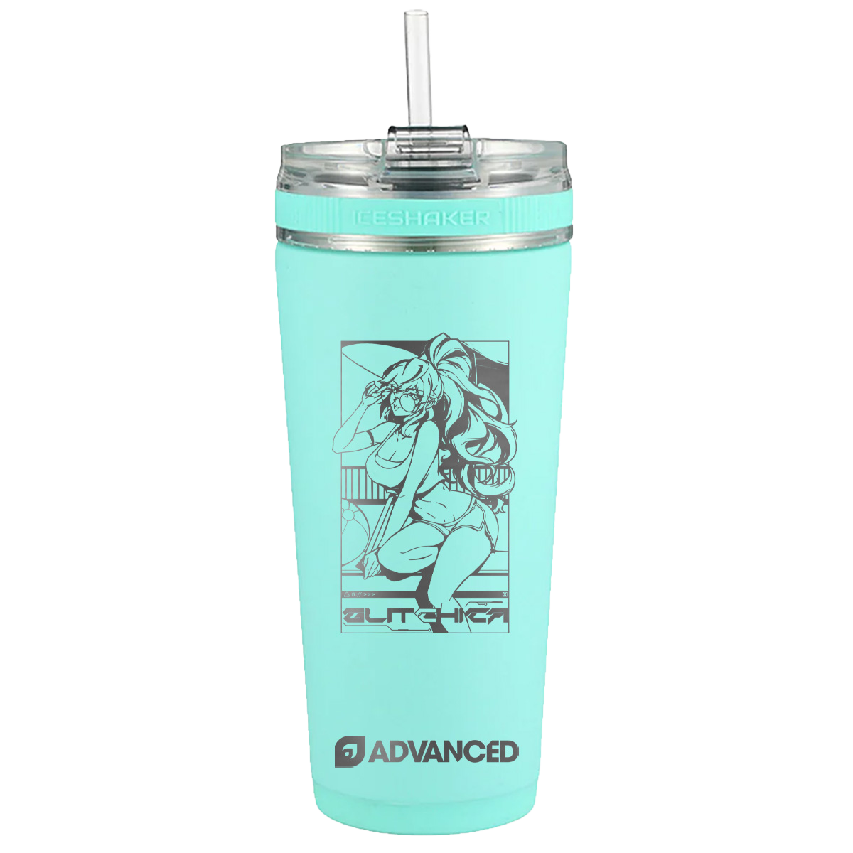 Glitchica Custom 26oz Flex Bottle - Mint