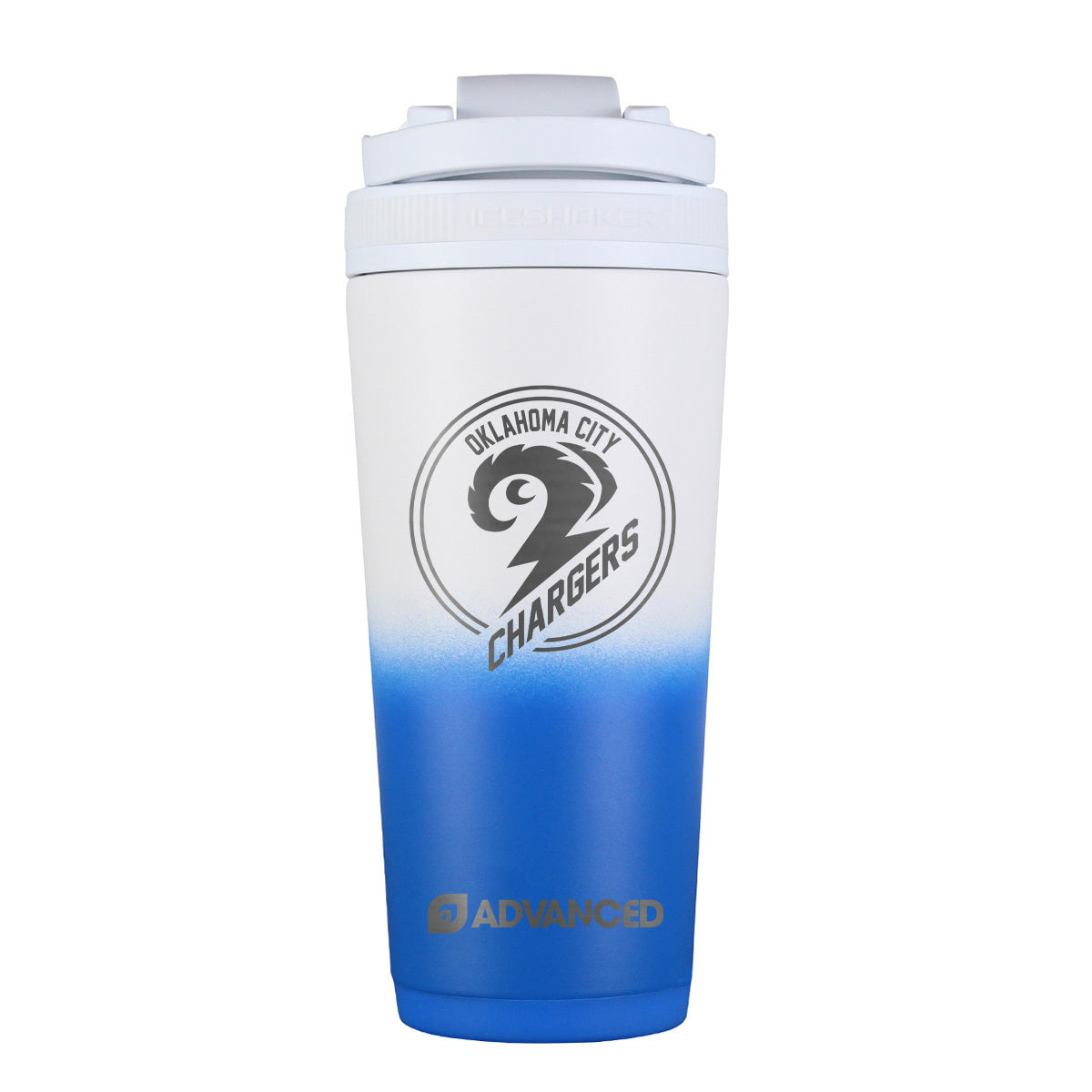 OKC Chargers Custom 26oz Ice Shaker - Royal White Ombre