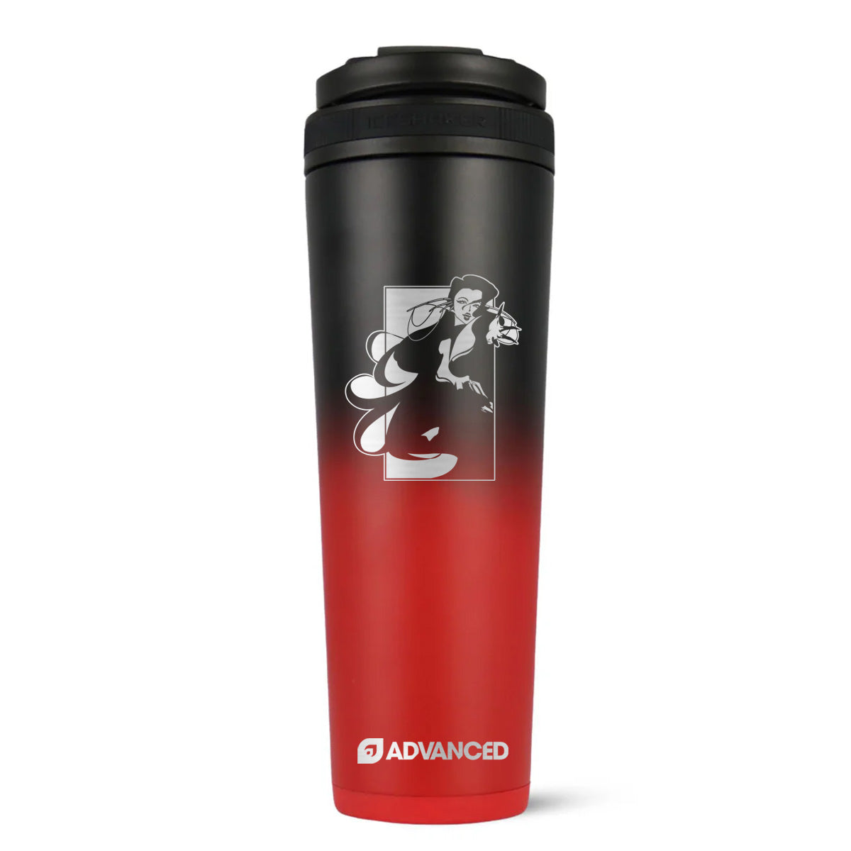 DeadlyDesiree Custom 32oz Ice Shaker - Red Black Ombre
