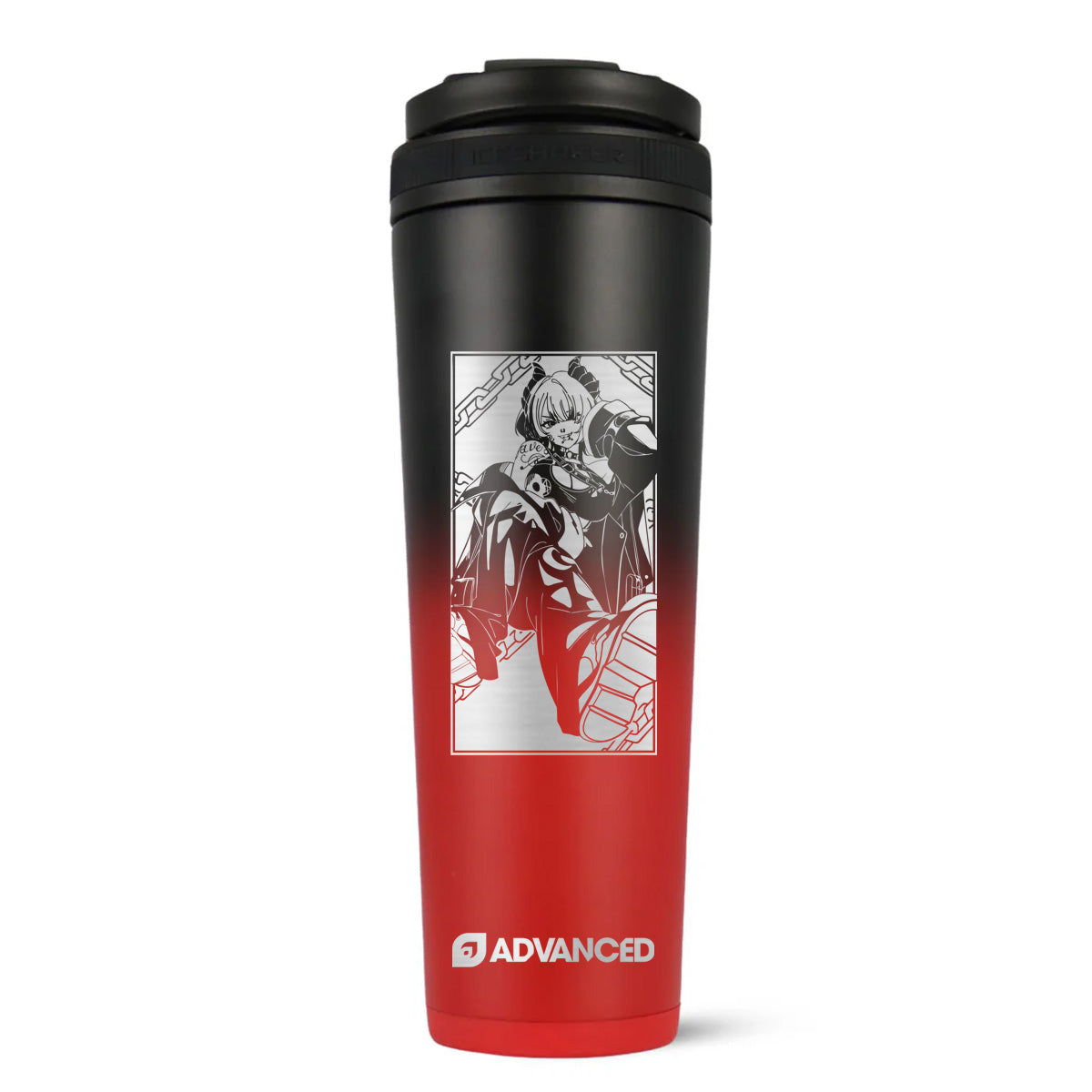 Vexmlk Custom 32oz Ice Shaker - Red Black Ombre