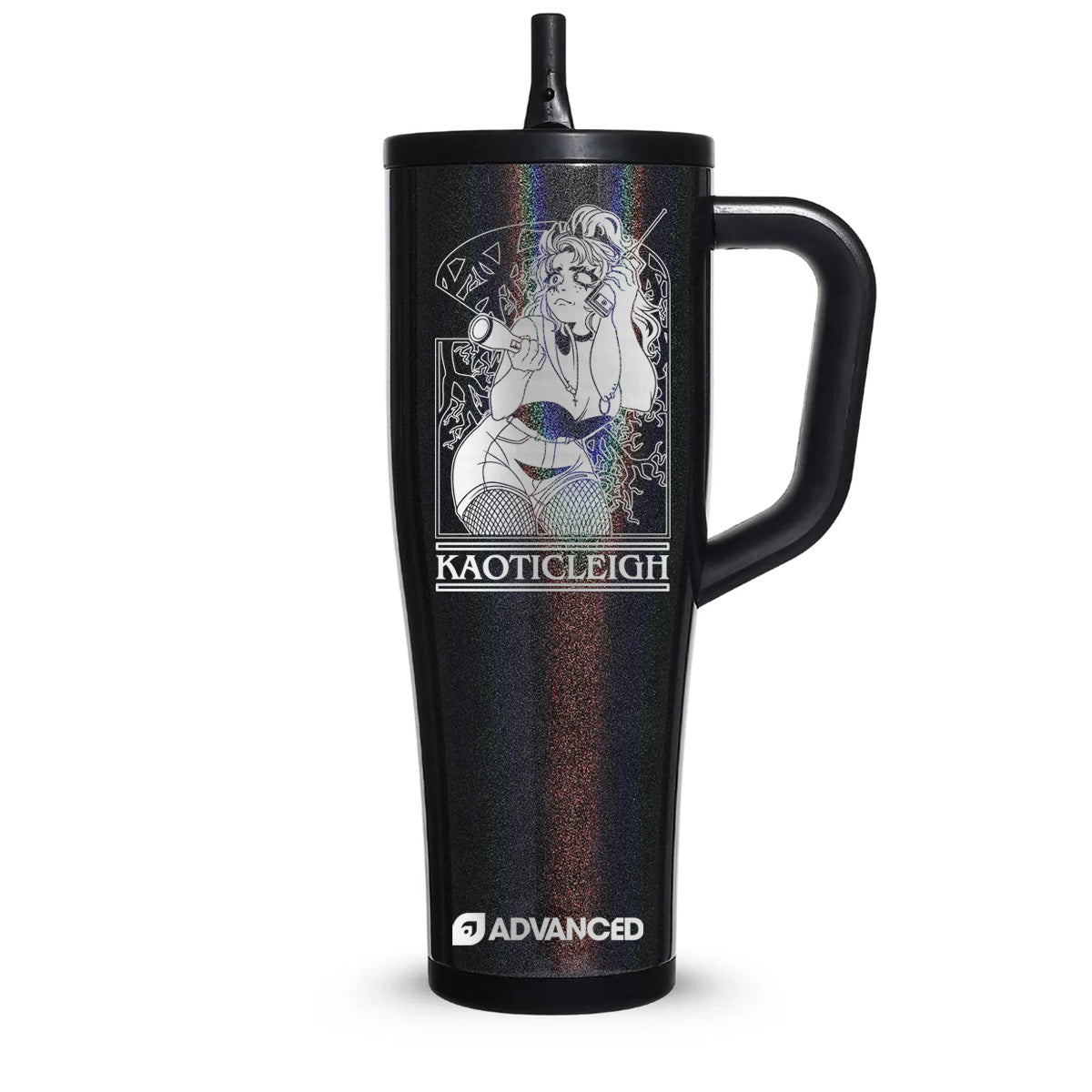 Kaoticleigh V2 Custom 40oz Legend Series Ice Shaker - Glitter Black
