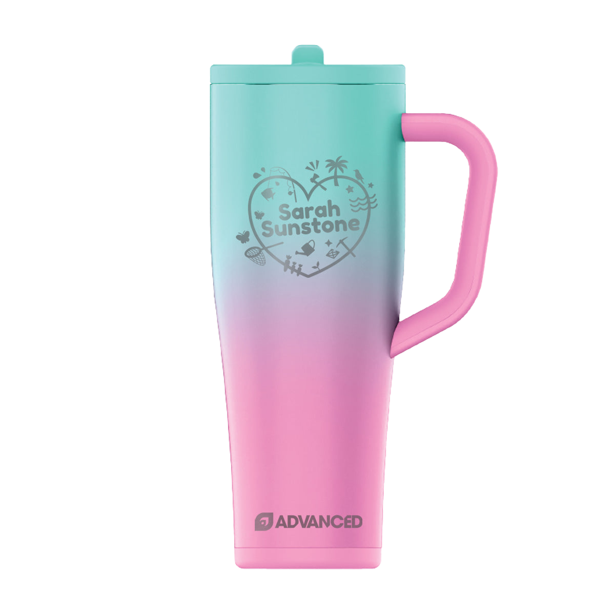 Sarah Sunstone Custom 40oz Legend Series Ice Shaker - Pink Mint Ombre