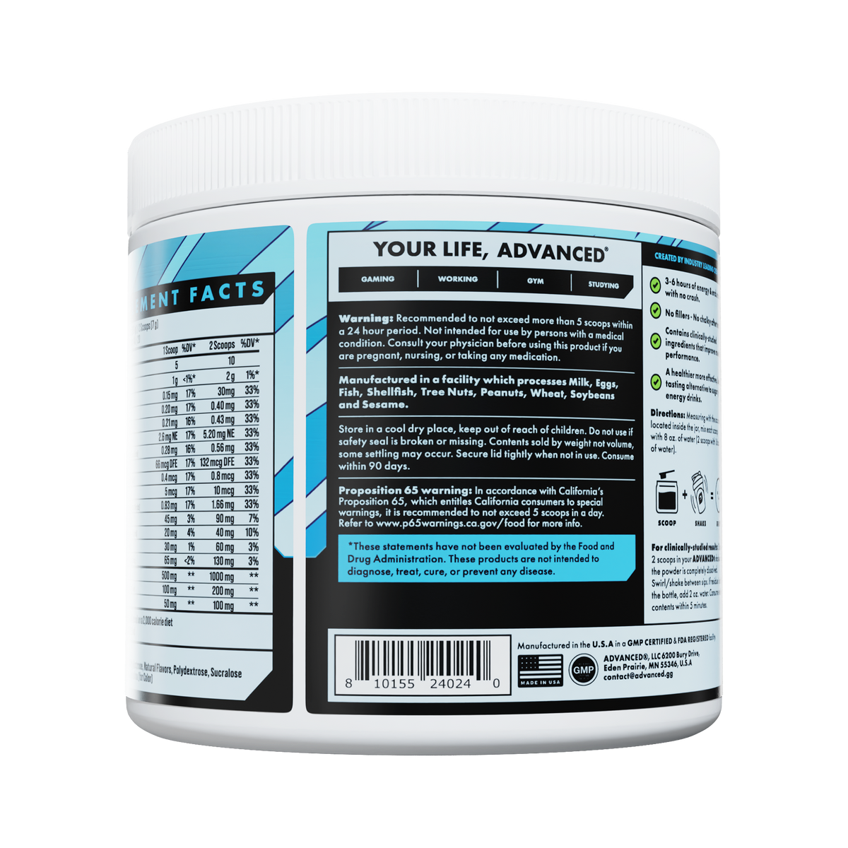Blue Razz Slush Energy Gaming Supplement