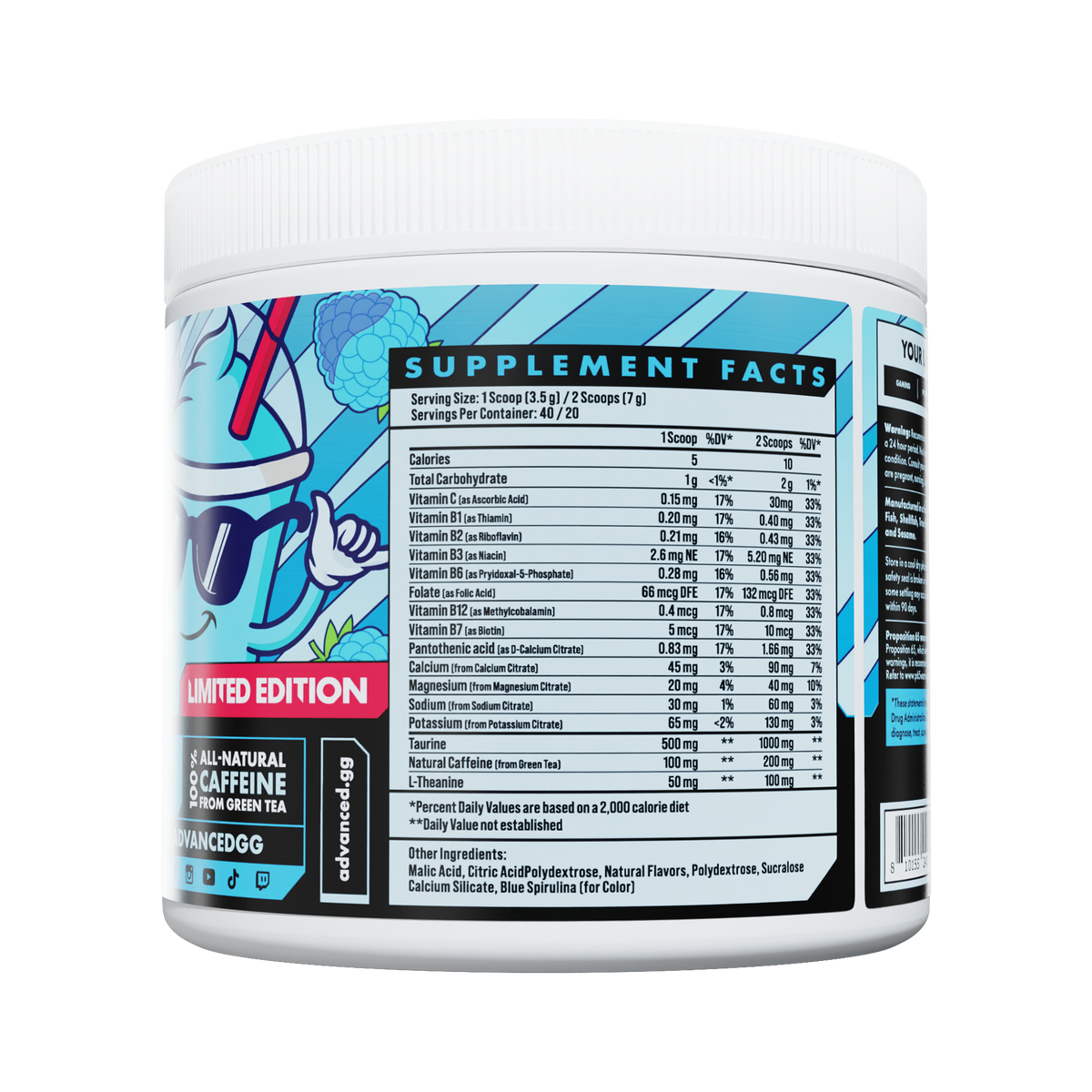 Blue Razz Energy Blue Razz Slush Energy Gaming Supplement