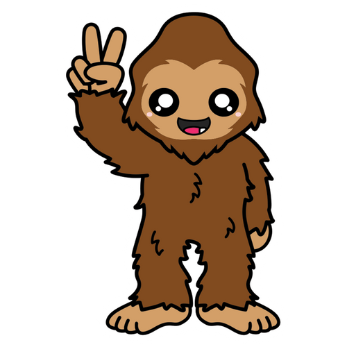 Bigfoot Peace Sticker