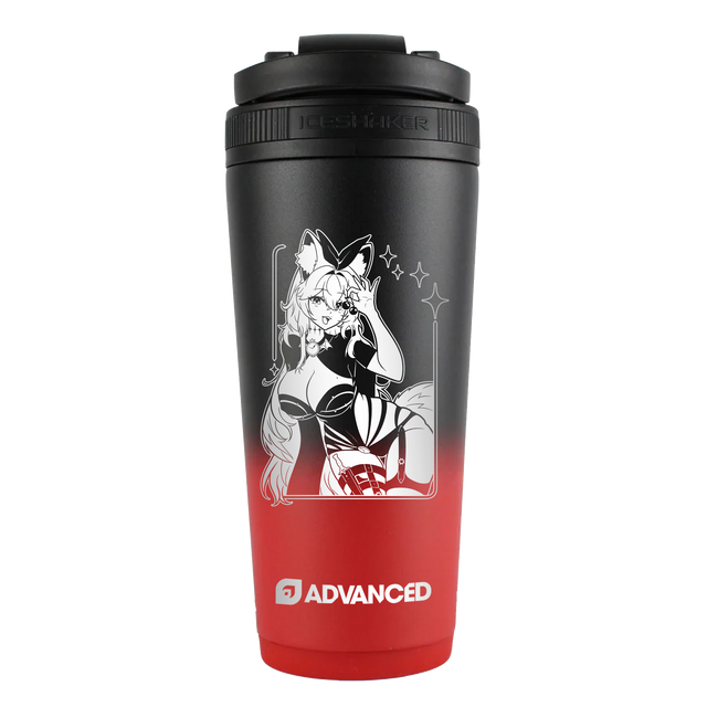 CherriGlitch Original 26oz Ice Shaker - Red Black Ombre