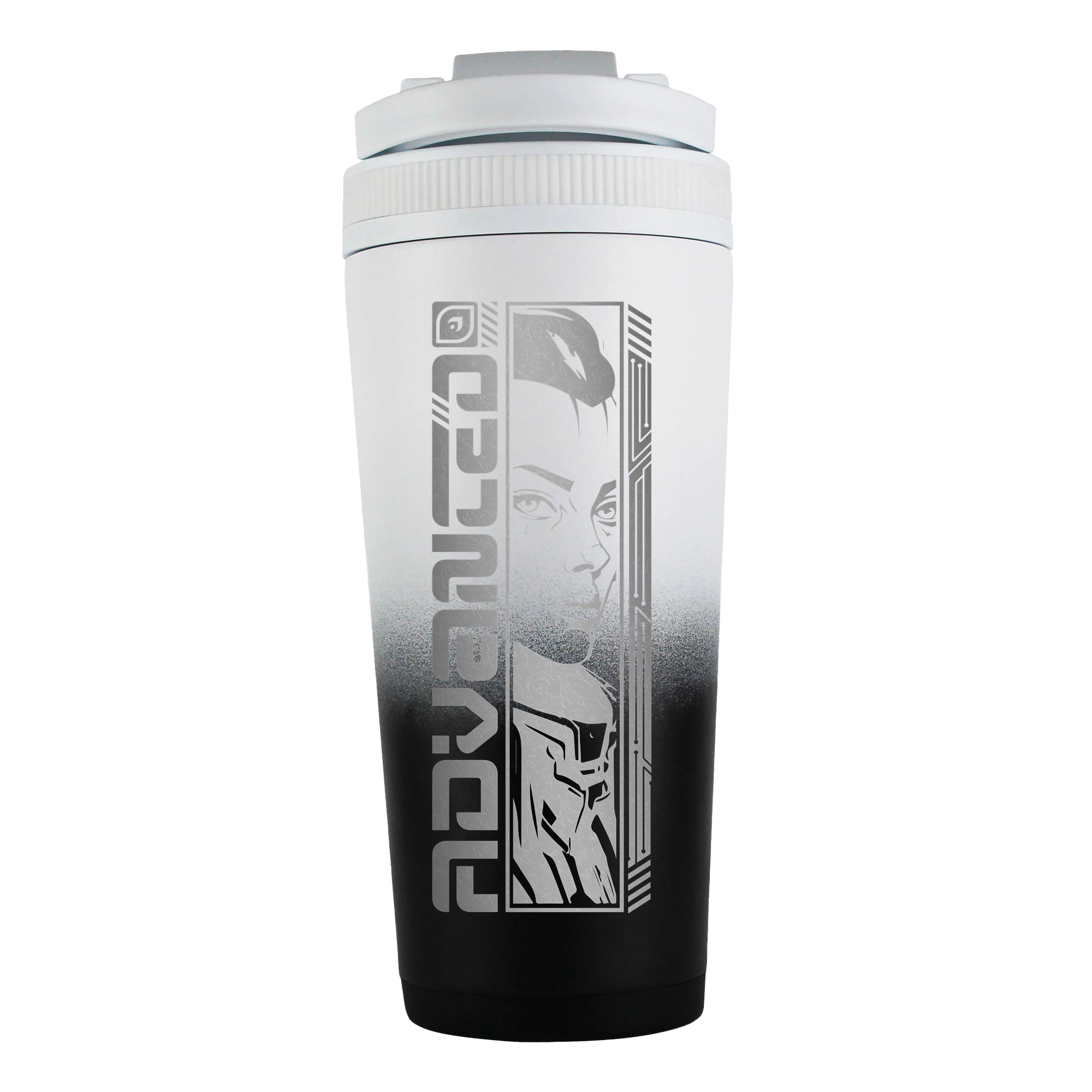 Cybertronic Custom 26oz Ice Shaker - Black White Ombre