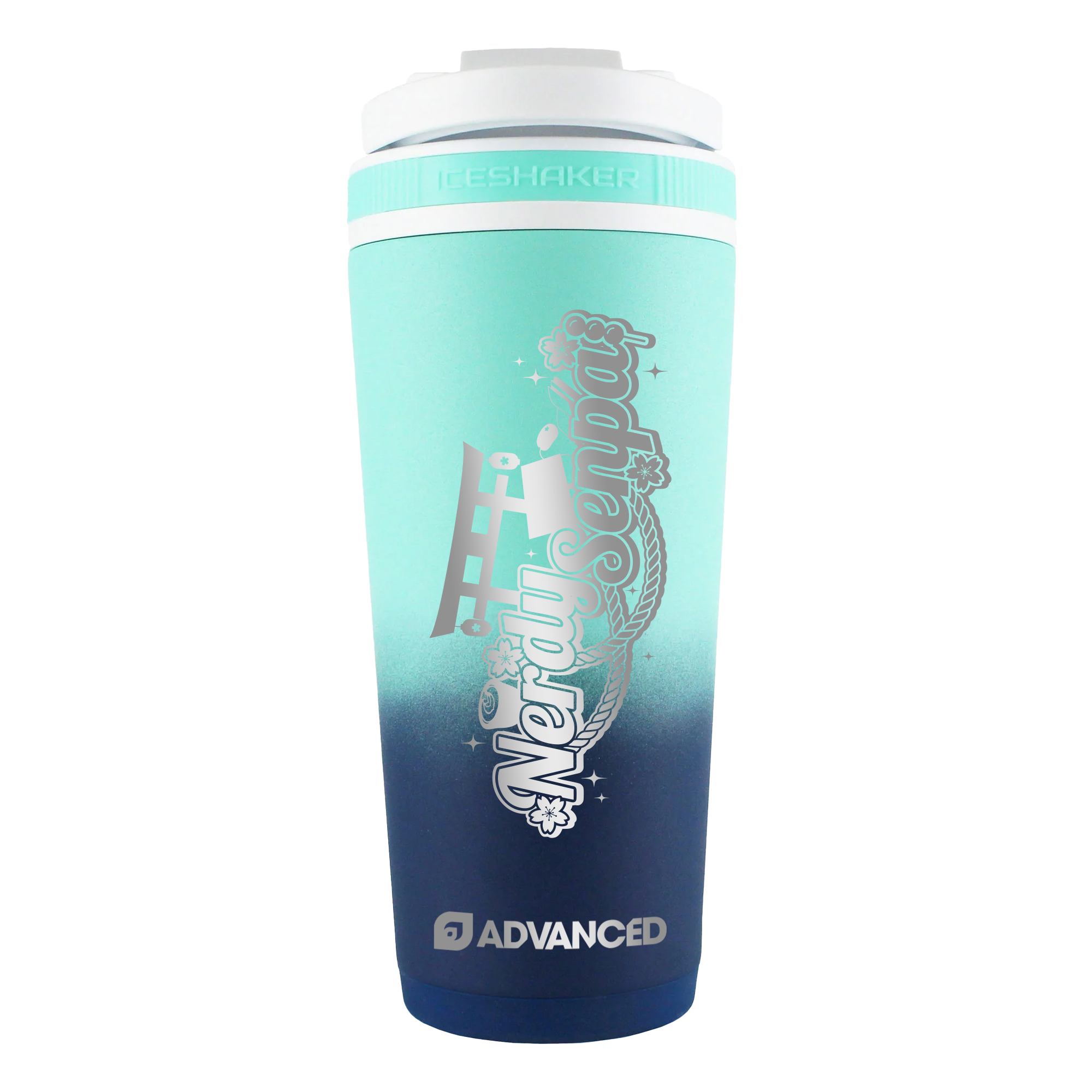 Nerdy Senpai Custom 26oz Ice Shaker - Navy Mint Ombre