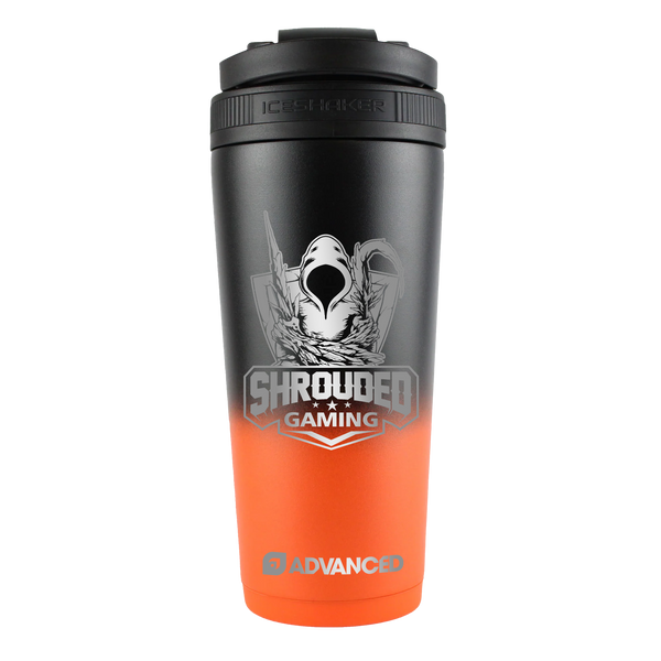 Shrouded Gaming 26oz Ice Shaker - Orange Black Ombre