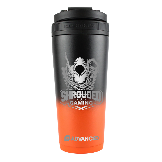 Shrouded Gaming 26oz Ice Shaker - Orange Black Ombre