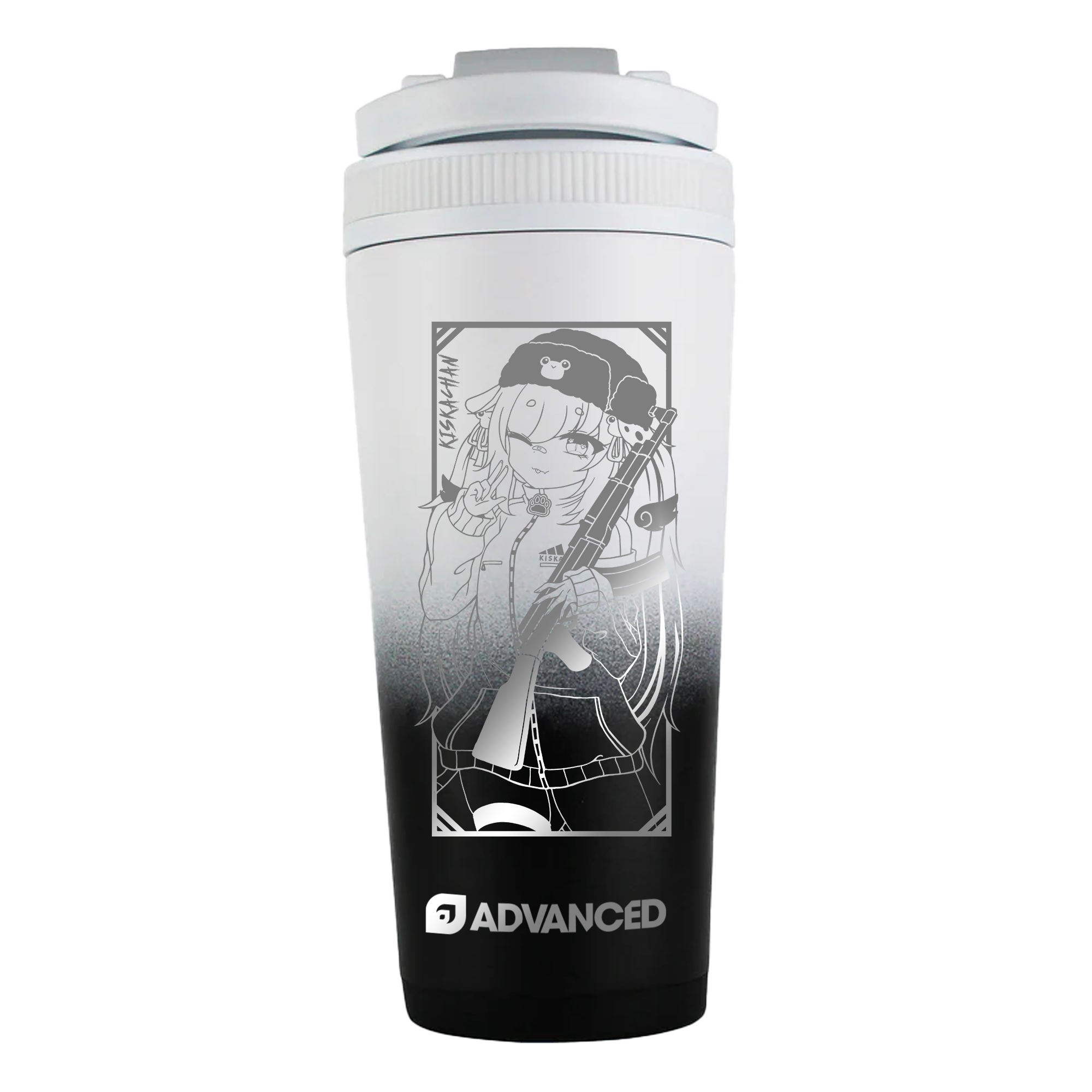 Kiskachan Custom 26oz Shaker - Black White Ombre