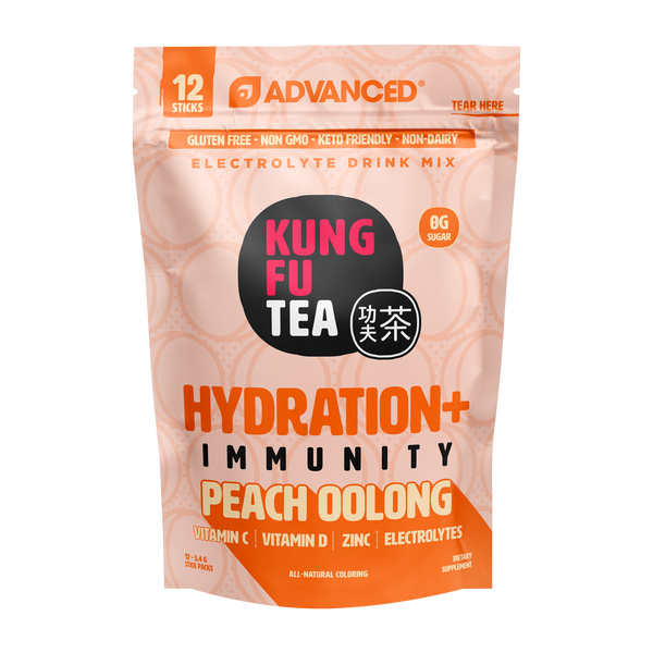 Immunity+ Hydration Kung Fu Tea Peach Oolong Tea Stick Packs