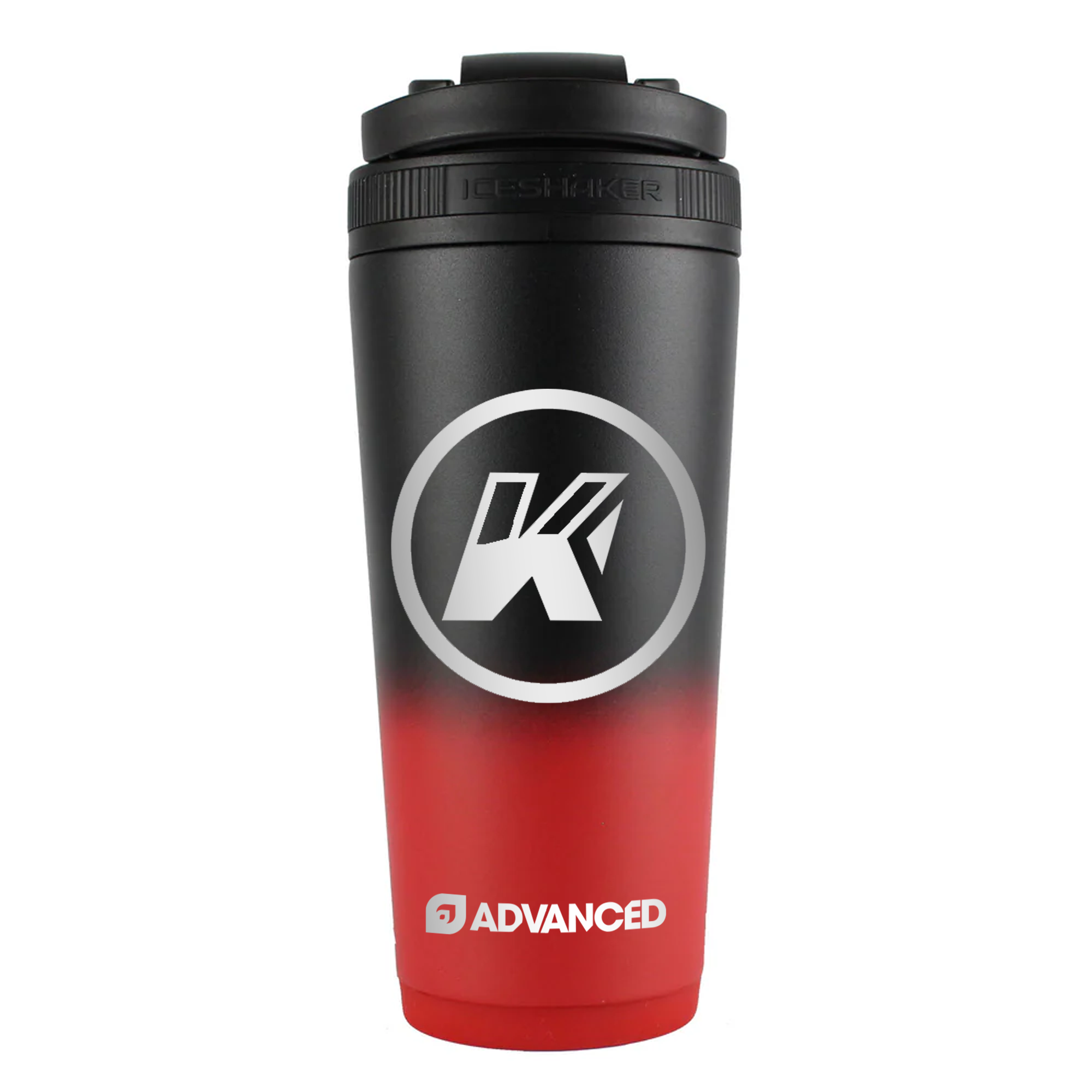 Kubacki Custom 26oz Ice Shaker - Red Black Ombre