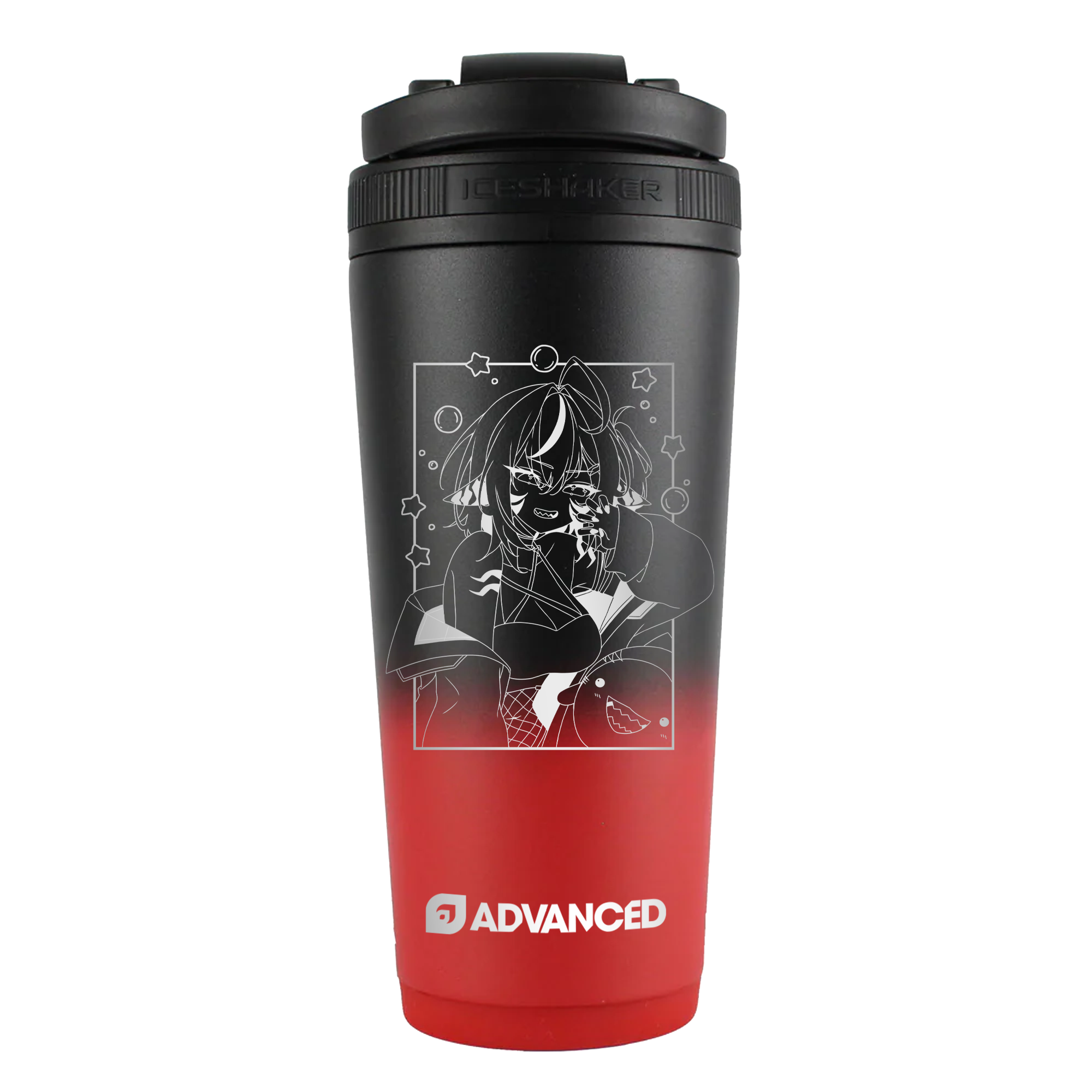 MiyaMareena Custom 26oz Ice Shaker - Red Black Ombre