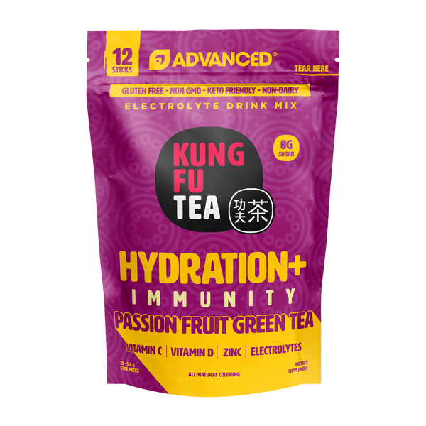 Immunity+ Hydration Kung Fu Tea Passionfruit Green Tea Stick Packs