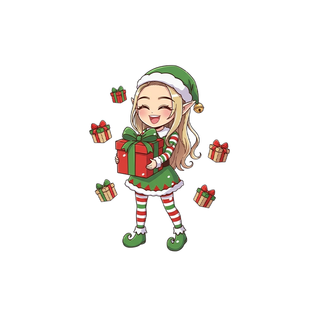Topaz's Christmas Elf Present Sticker