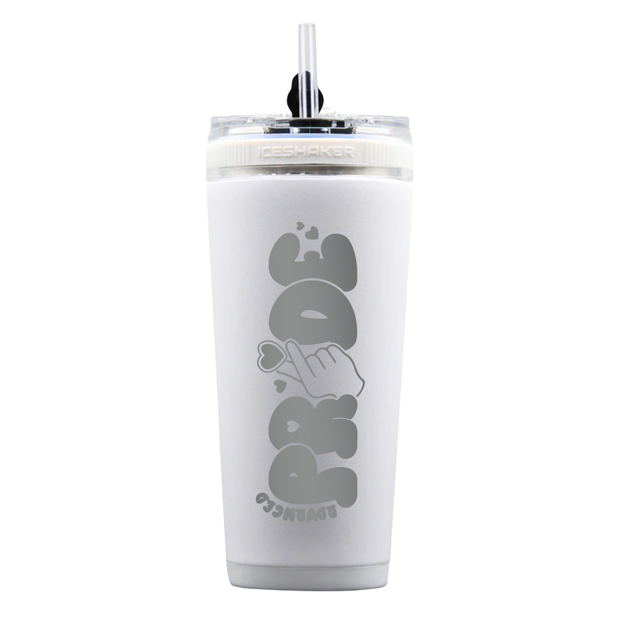 ADVANCED Pride 26oz Flex Ice Shaker - White